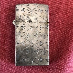RARE silver ZIPPO tooled engraved